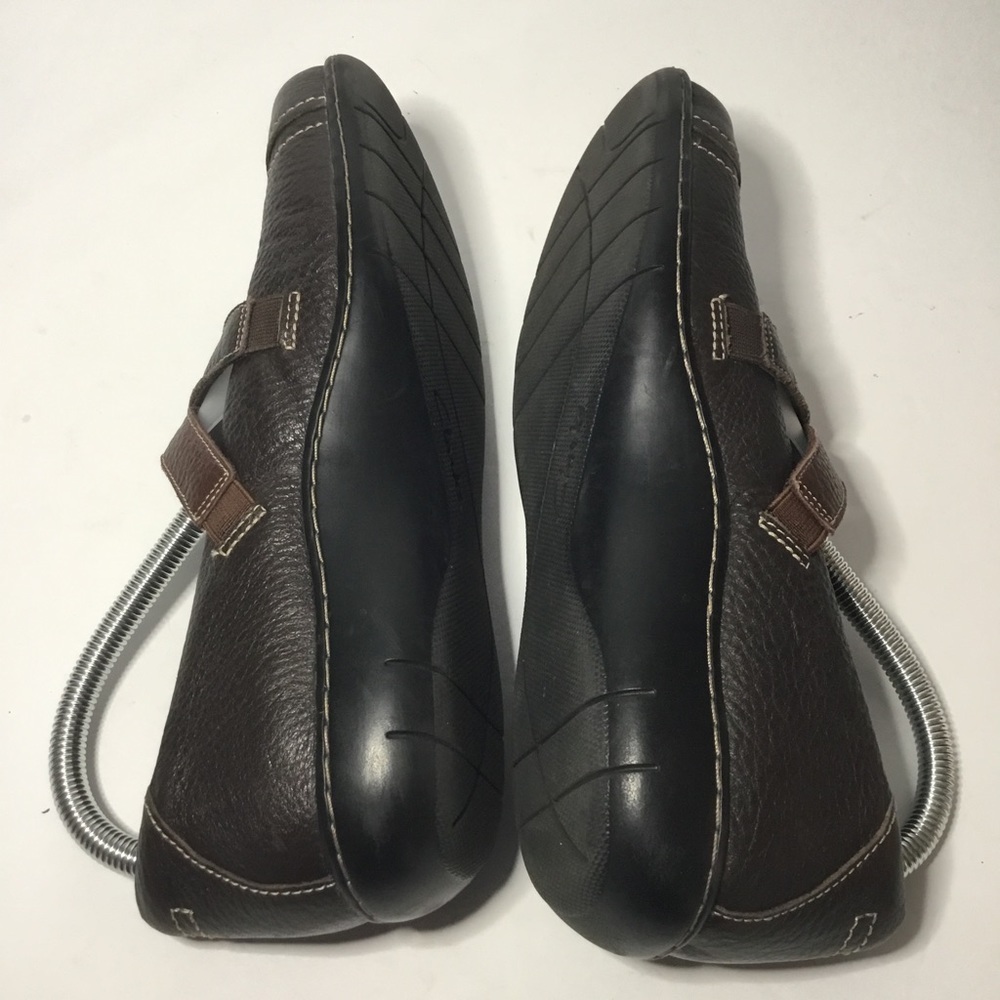 Clarks Bendables Women’s Brown Tumbled Leather Mary Jane Slip On Loafers Sz 8.5 - Picture 4 of 8
